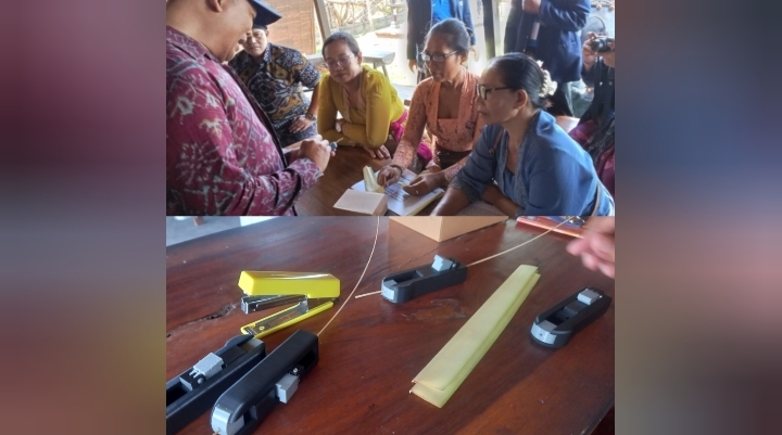 LPPM Unud Uji Coba Stapler Organik Ramah Lingkungan